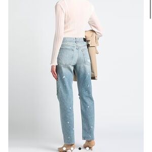 AMIRI Light Blue Paint-Splatter Straight-Leg Jeans - Women